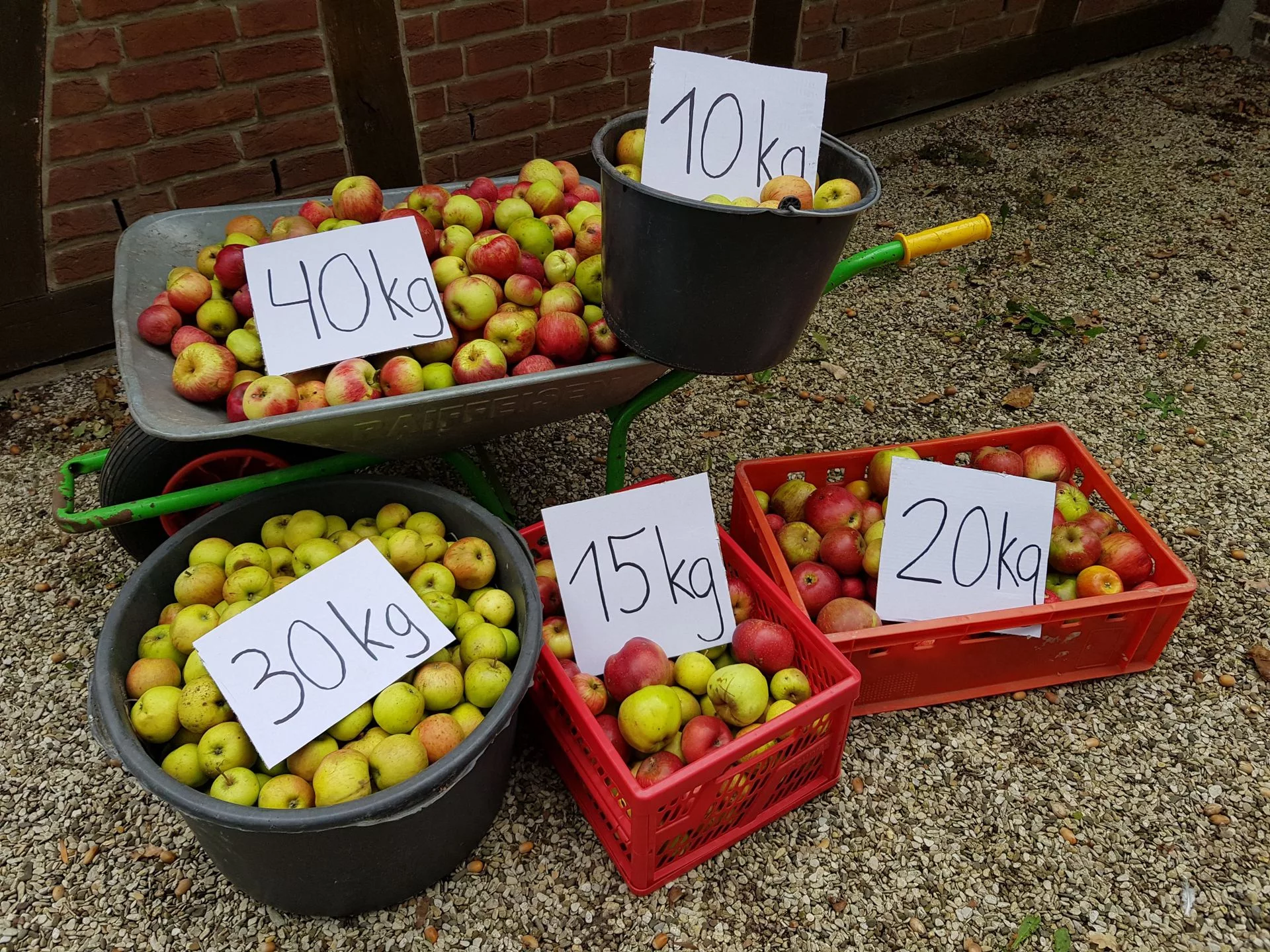 Obstmengen Saftjäger Gewichtscontainer